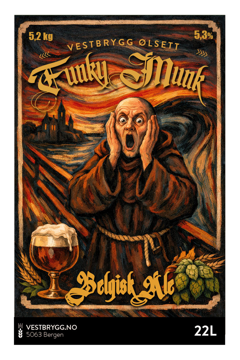 Etikett for Funky Munk Belgisk Ale