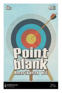 Etikett av Vestbrygg Point blank Amerikansk Wit