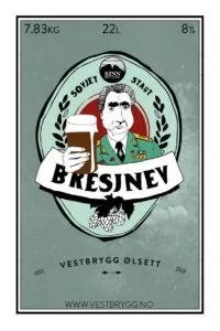 Etikett av Kinn Bresjnev Sovjet Staut