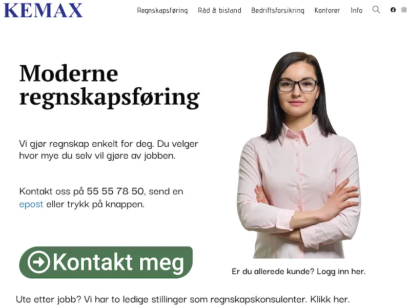 Fjellsiden - skjermkopi av Kemax.no sin forside